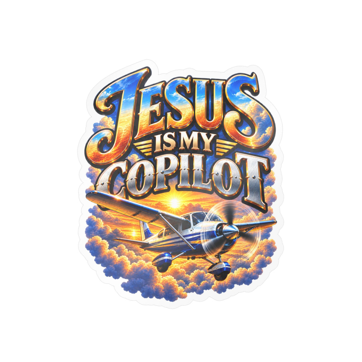 Jesus Is My Copilot – Airplane Christian Vinyl Sticker