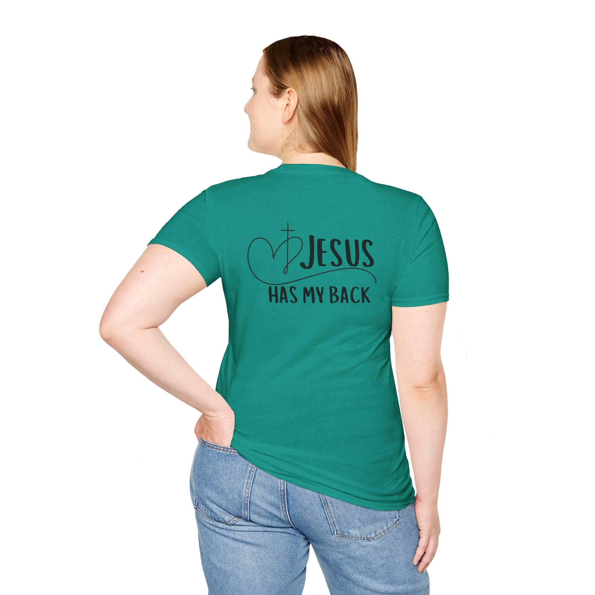 Back design - Christian T-Shirt — "Jesus Has My Back" Inspirational Faith Tee