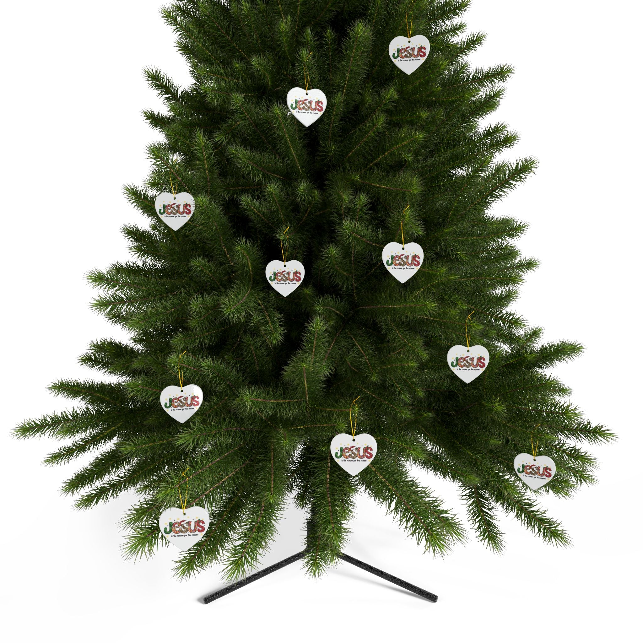 Ceramic Ornament — "Jesus Is The Reason For The Season" Nativity Christmas Tree Decoration