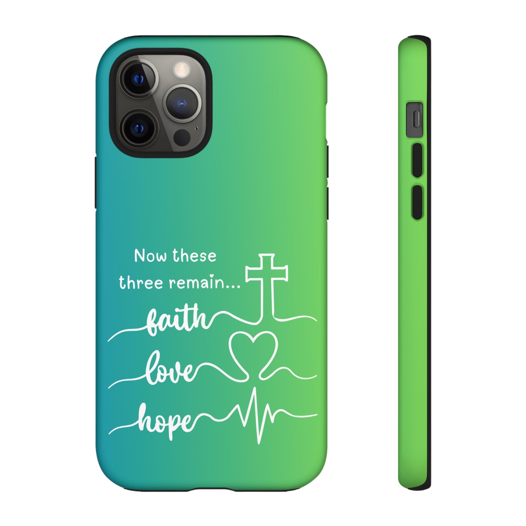 iPhone - 'Faith Love Hope' Christian Cross Protective Cover