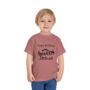 Happy Birthday Jesus Christian Christmas Shirt for Toddlers Short Sleeve Tee Christian Toddler Christmas Shirt