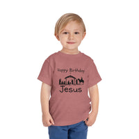 Happy Birthday Jesus Christian Christmas Shirt for Toddlers Short Sleeve Tee Christian Toddler Christmas Shirt