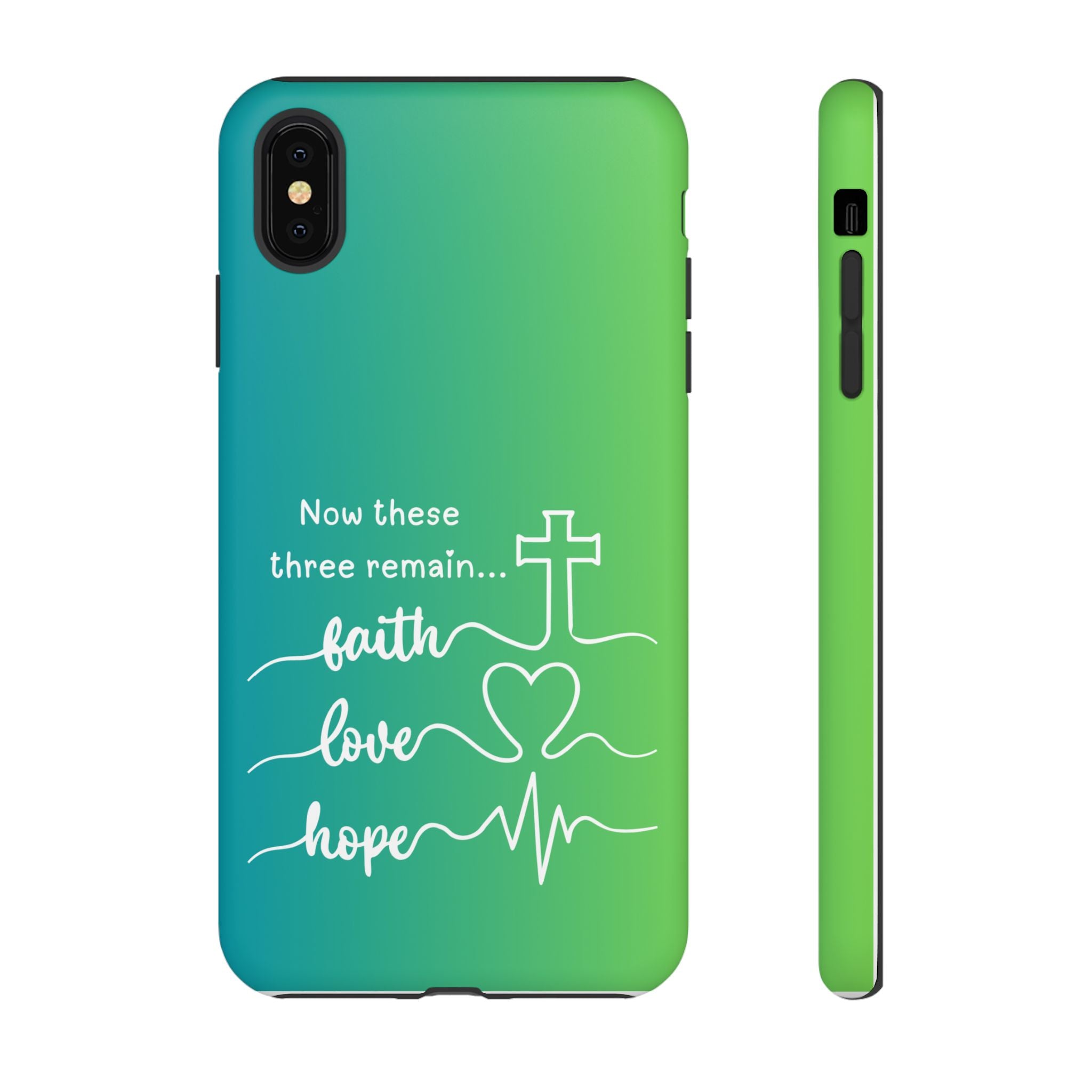 iPhone - 'Faith Love Hope' Christian Cross Protective Cover