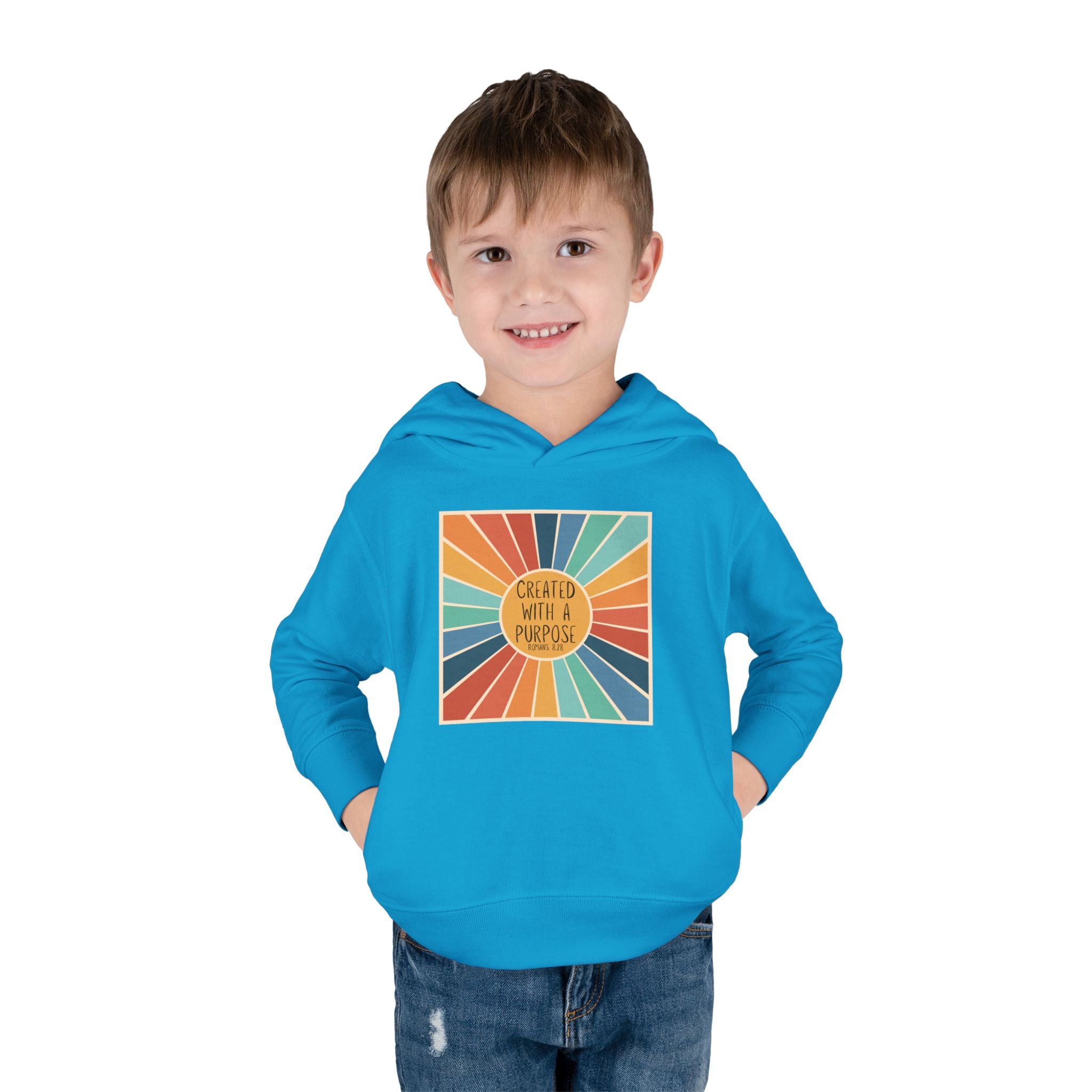 Toddler Hoodie — "Created With A Purpose" Retro Sunburst Pullover