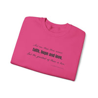 Embroidered Corinthians Faith, Hope Love Unisex Heavy Blend Crewneck Sweatshirt
