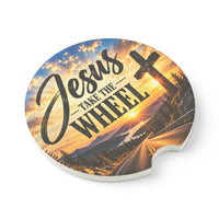 Jesus Take the Wheel Christian Soapstone Car Coaster