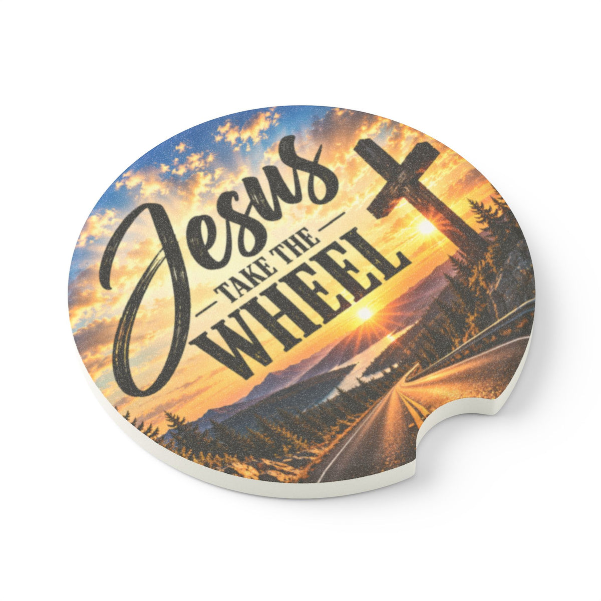Jesus Take the Wheel Christian Soapstone Car Coaster