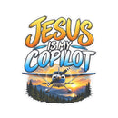 Jesus Is My Copilot – Mountain Sunset Christian Vinyl Sticker