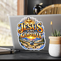 Jesus Is My Copilot – Cross & Airplane Christian Vinyl Sticker