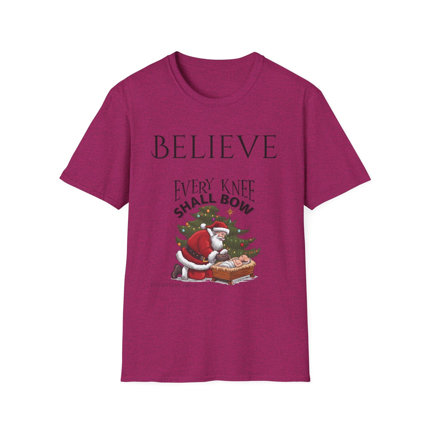 Believe Every Knee Shall Bow Christian Shirt for Women Men Shirts for Christians