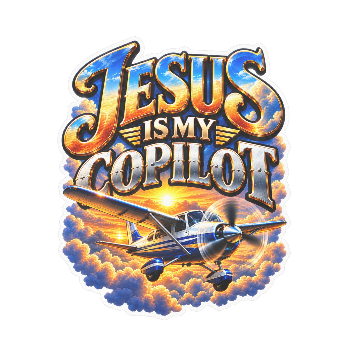 Jesus Is My Copilot – Airplane Christian Vinyl Sticker