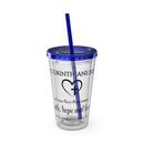 Faith Hope Love Water Tumbler - Christian Gifts for Women Men - Faith Based Gifts
