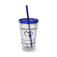 Faith Hope Love Water Tumbler - Christian Gifts for Women Men - Faith Based Gifts