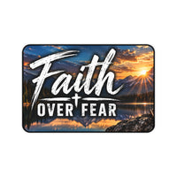 Faith Over Fear Christian Desk Mat
