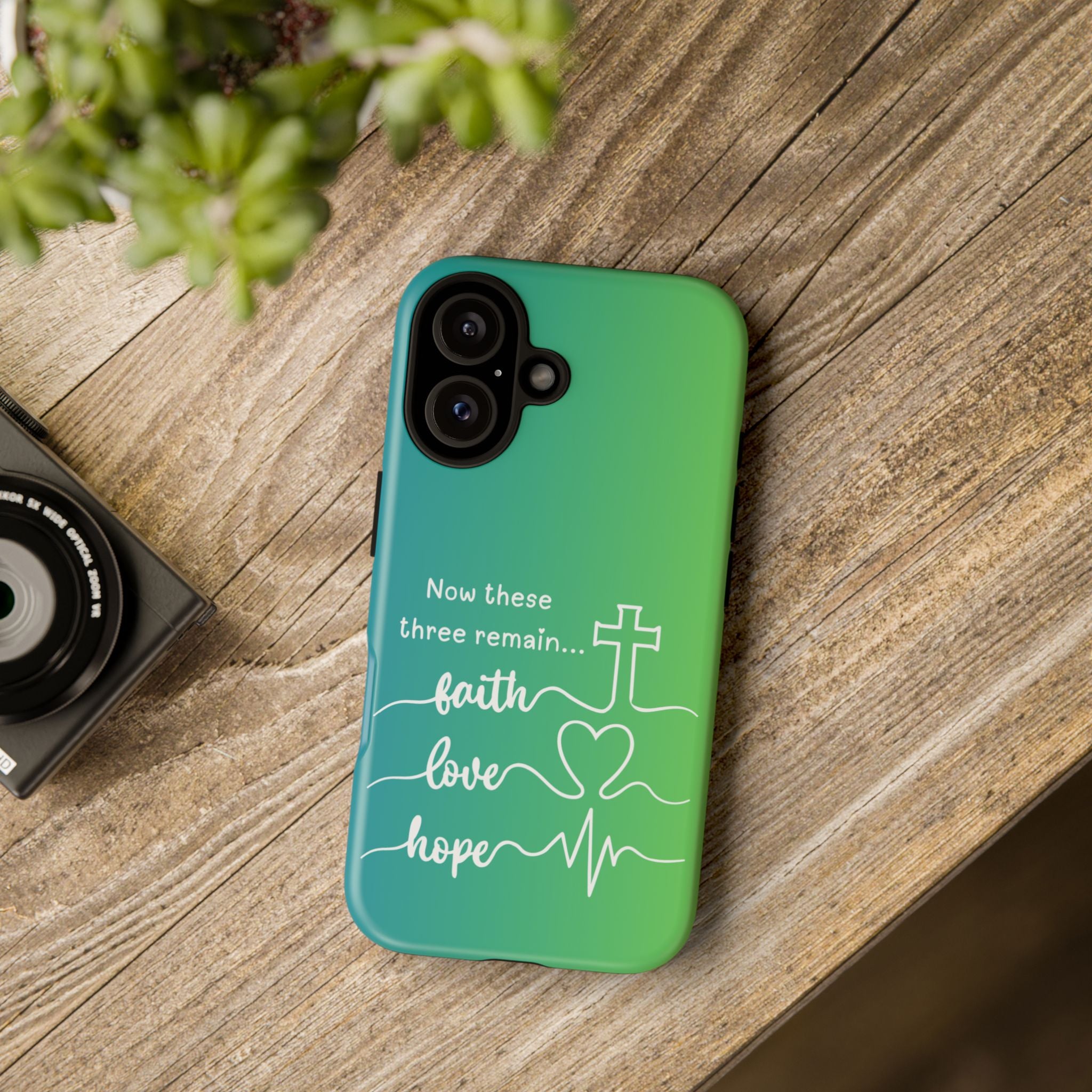 iPhone - 'Faith Love Hope' Christian Cross Protective Cover