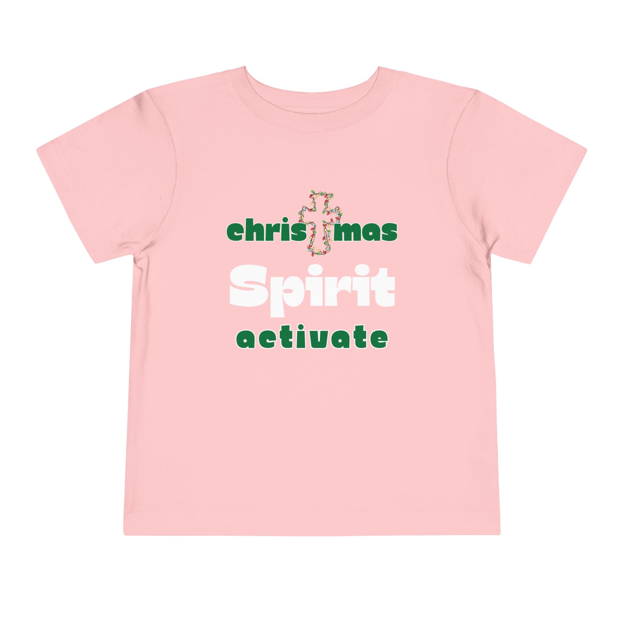Christmas Spirit Activate Christian Christmas Shirt for Toddlers Short Sleeve Tee Christian Toddler Christmas Shirt