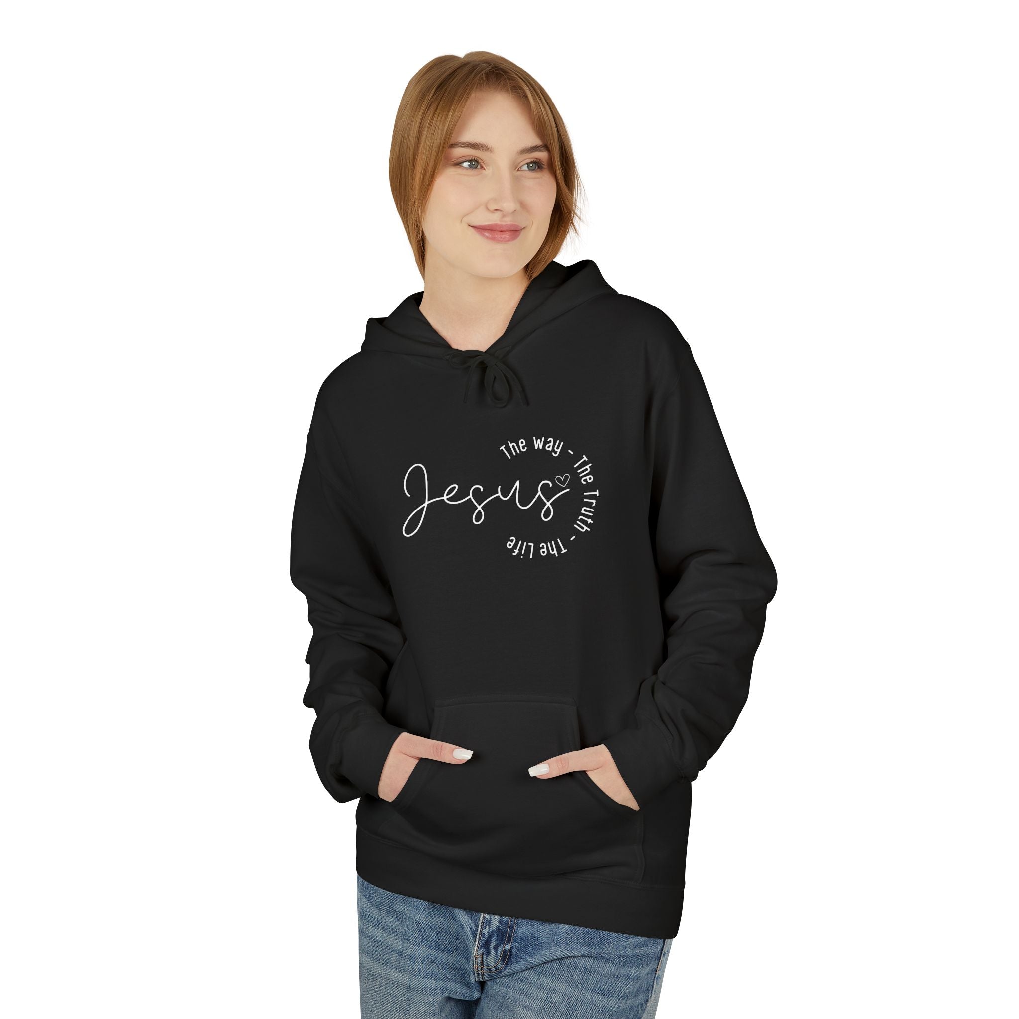 Jesus - The way, the truth, the life - Unisex Midweight Softstyle Fleece Hoodie