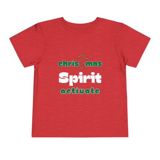 Christmas Spirit Activate Christian Christmas Shirt for Toddlers Short Sleeve Tee Christian Toddler Christmas Shirt