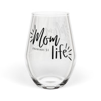 Mom Life Stemless Wine Glass - 11.75oz