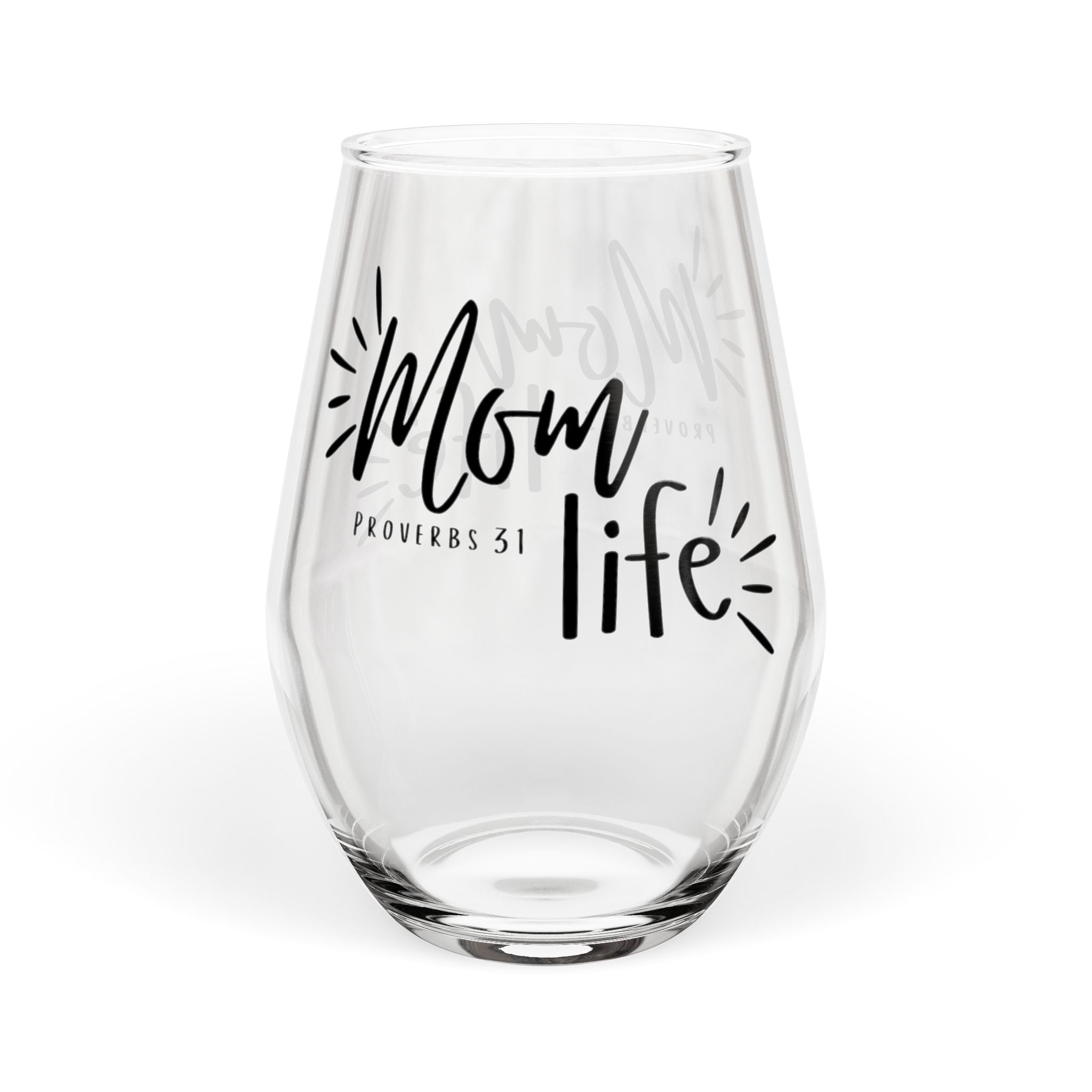Mom Life Stemless Wine Glass - 11.75oz