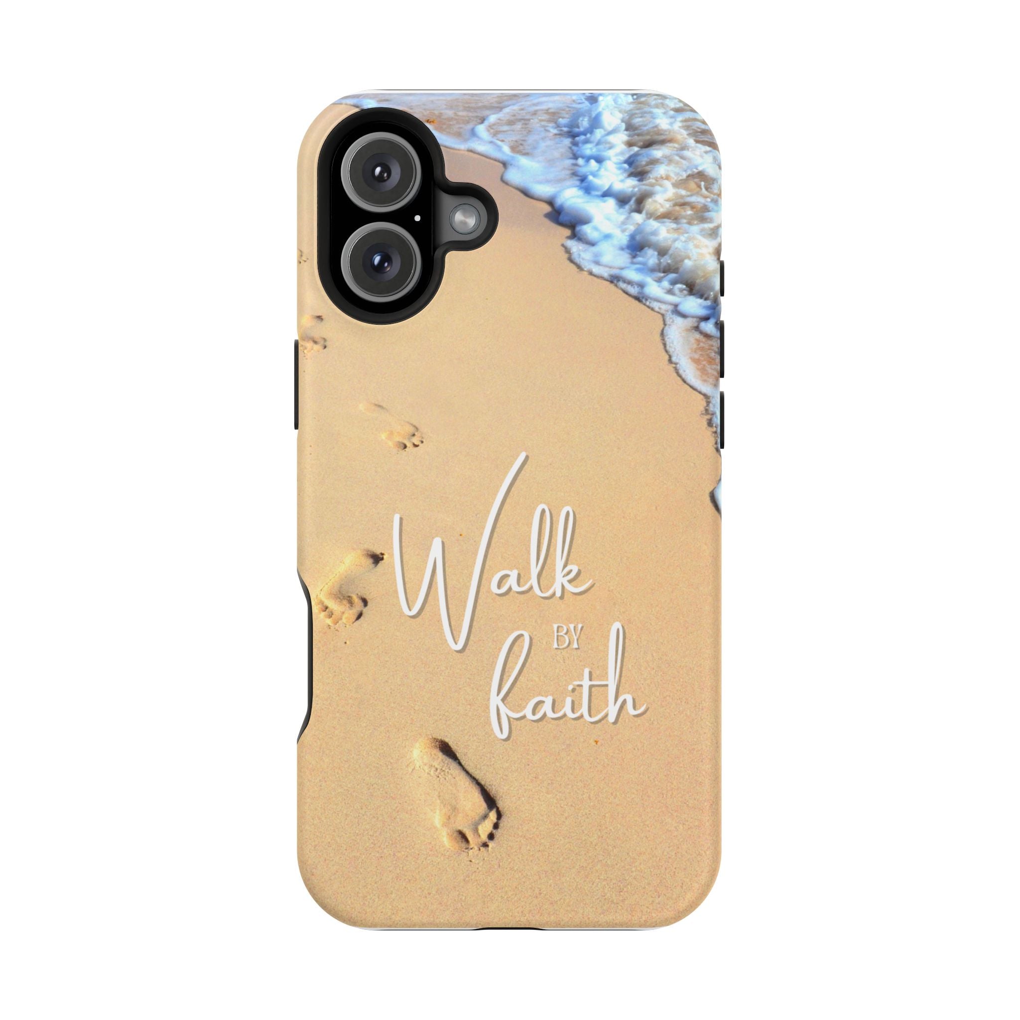iPhone Inspirational Magnetic Phone Case, Unique Phone Accessories, Faith-Based Gifts, Coastal Vibes, Walk by Faith Design