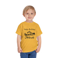 Happy Birthday Jesus Christian Christmas Shirt for Toddlers Short Sleeve Tee Christian Toddler Christmas Shirt