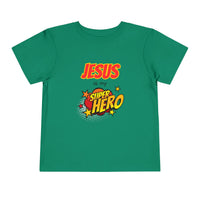 Toddler Tee - "Jesus Is My Superhero" Comic-Style Christian Shirt