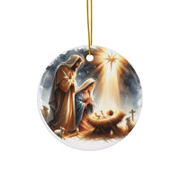 Ceramic Ornament — "Joseph Mary and Jesus" Nativity Christmas Tree Decoration