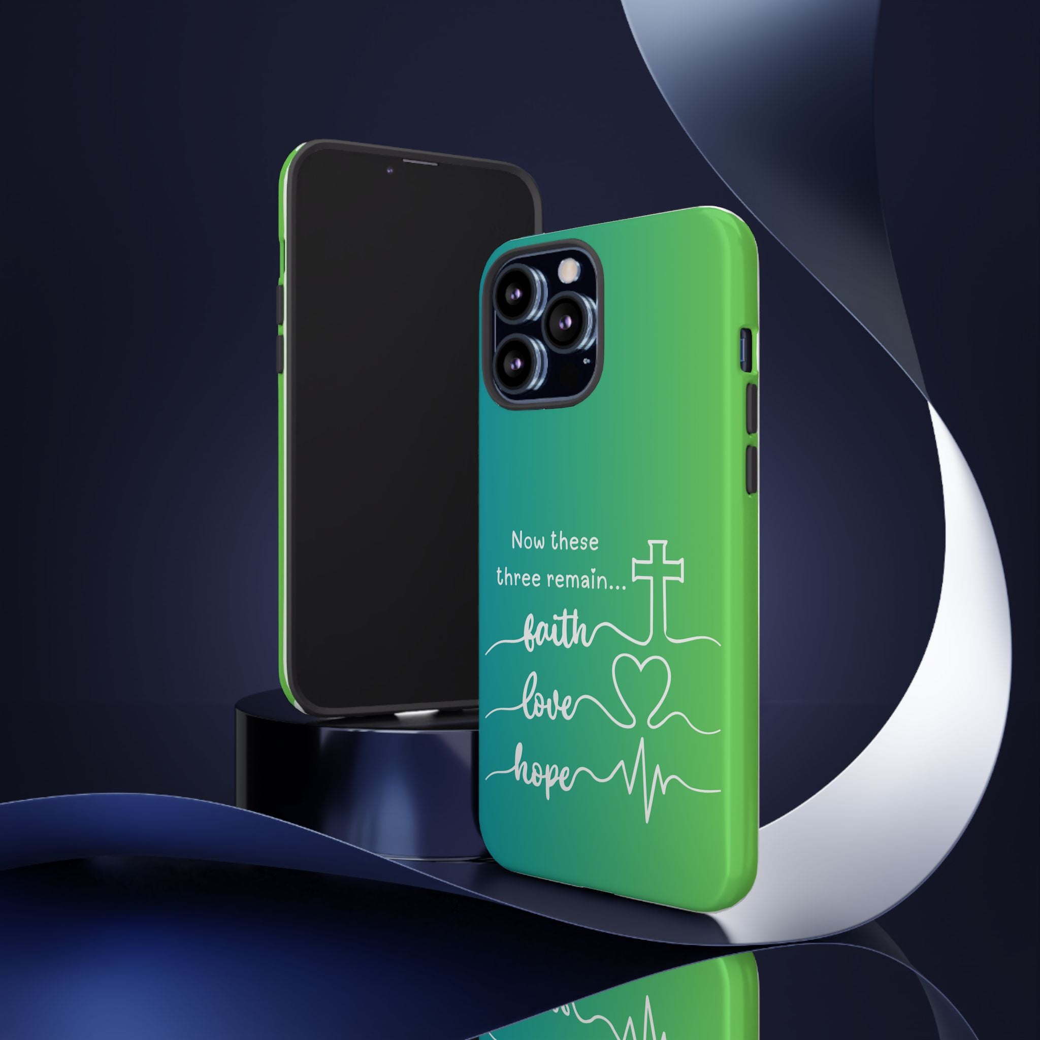 iPhone - 'Faith Love Hope' Christian Cross Protective Cover