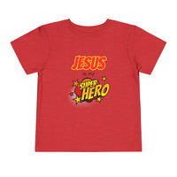 Toddler Tee - "Jesus Is My Superhero" Comic-Style Christian Shirt