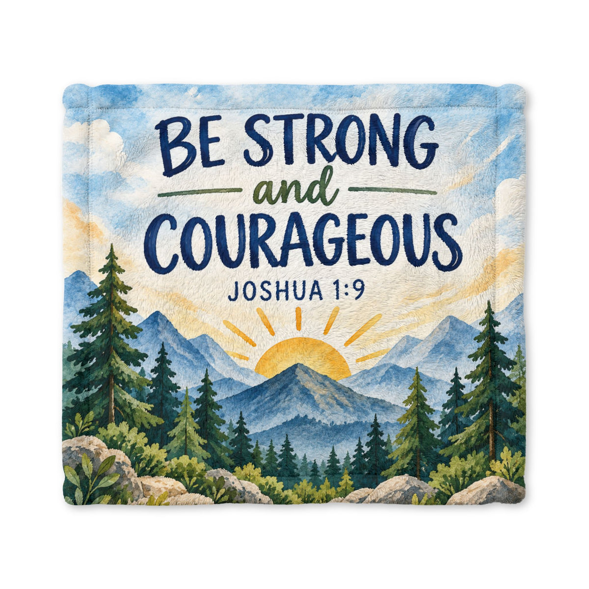 be strong and courageous Baby Blanket – Minky Security Blanket
