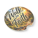 Walk by Faith – Forest Path Christian Car Coaster