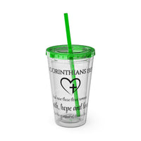 Faith Hope Love Water Tumbler - Christian Gifts for Women Men - Faith Based Gifts