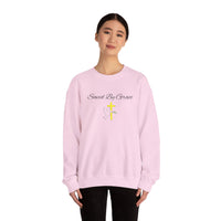 Embroidered Saved By Grace Ephesians 2:8-9 Unisex Heavy Blend Crewneck Sweatshirt