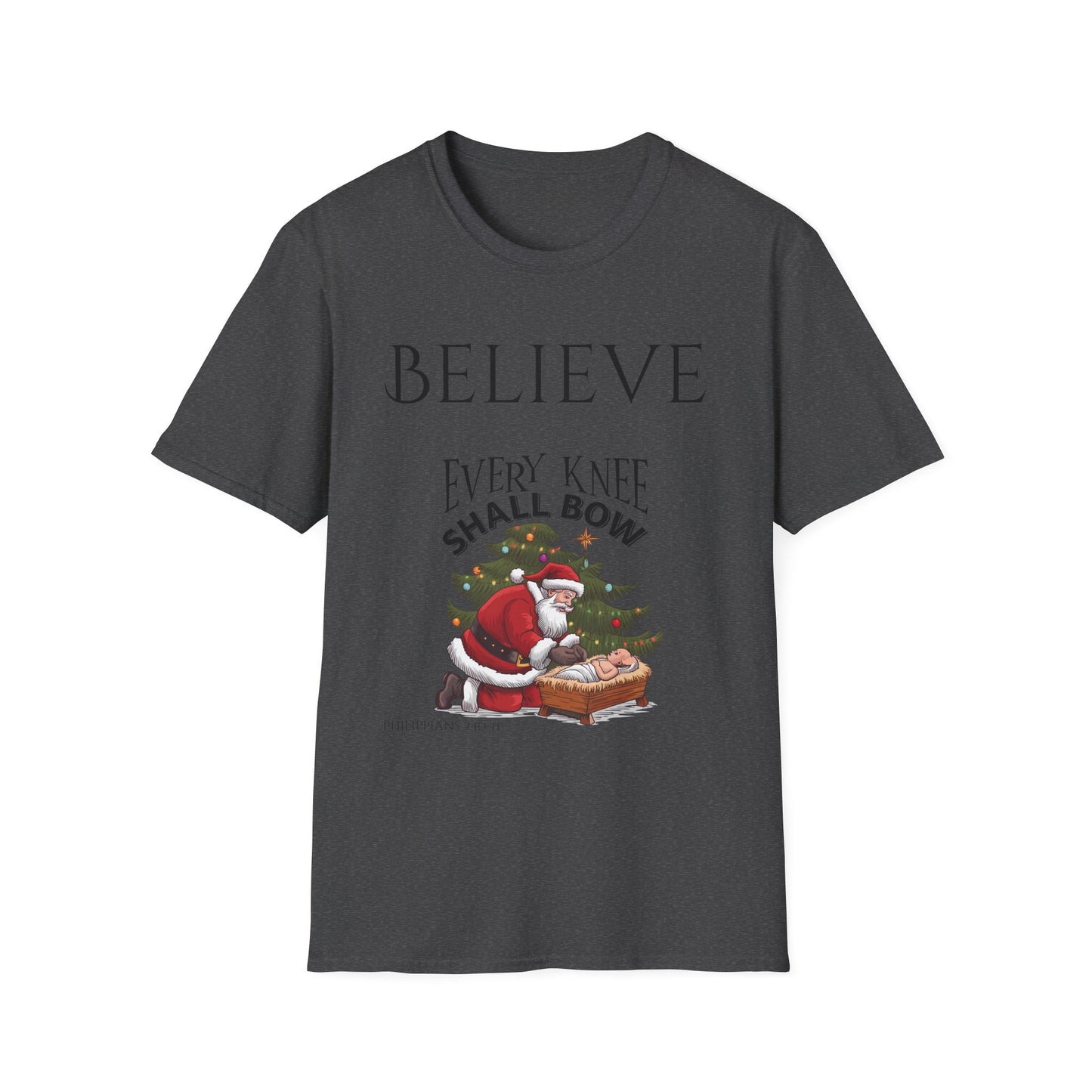 Believe Every Knee Shall Bow Christian Shirt for Women Men Shirts for Christians