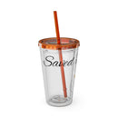 Saved By Grace Water Tumbler - Christian Gifts for Women Men - Faith Based Gifts