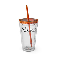 Saved By Grace Water Tumbler - Christian Gifts for Women Men - Faith Based Gifts