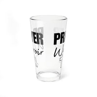 Prayer Warrior Bible Verse Water Glass - Christian Gifts for Women Men - Faith Based Gifts