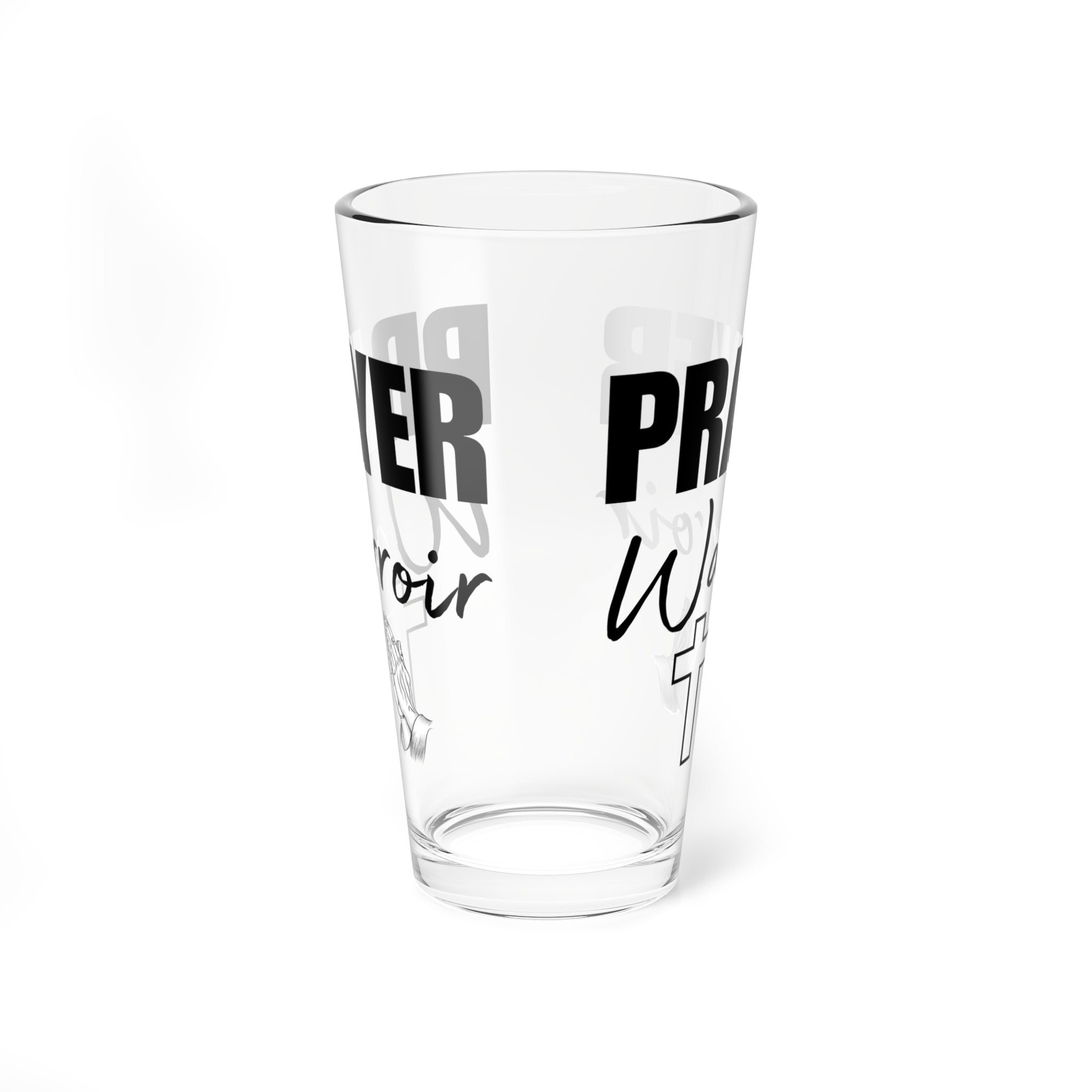 Prayer Warrior Bible Verse Water Glass - Christian Gifts for Women Men - Faith Based Gifts