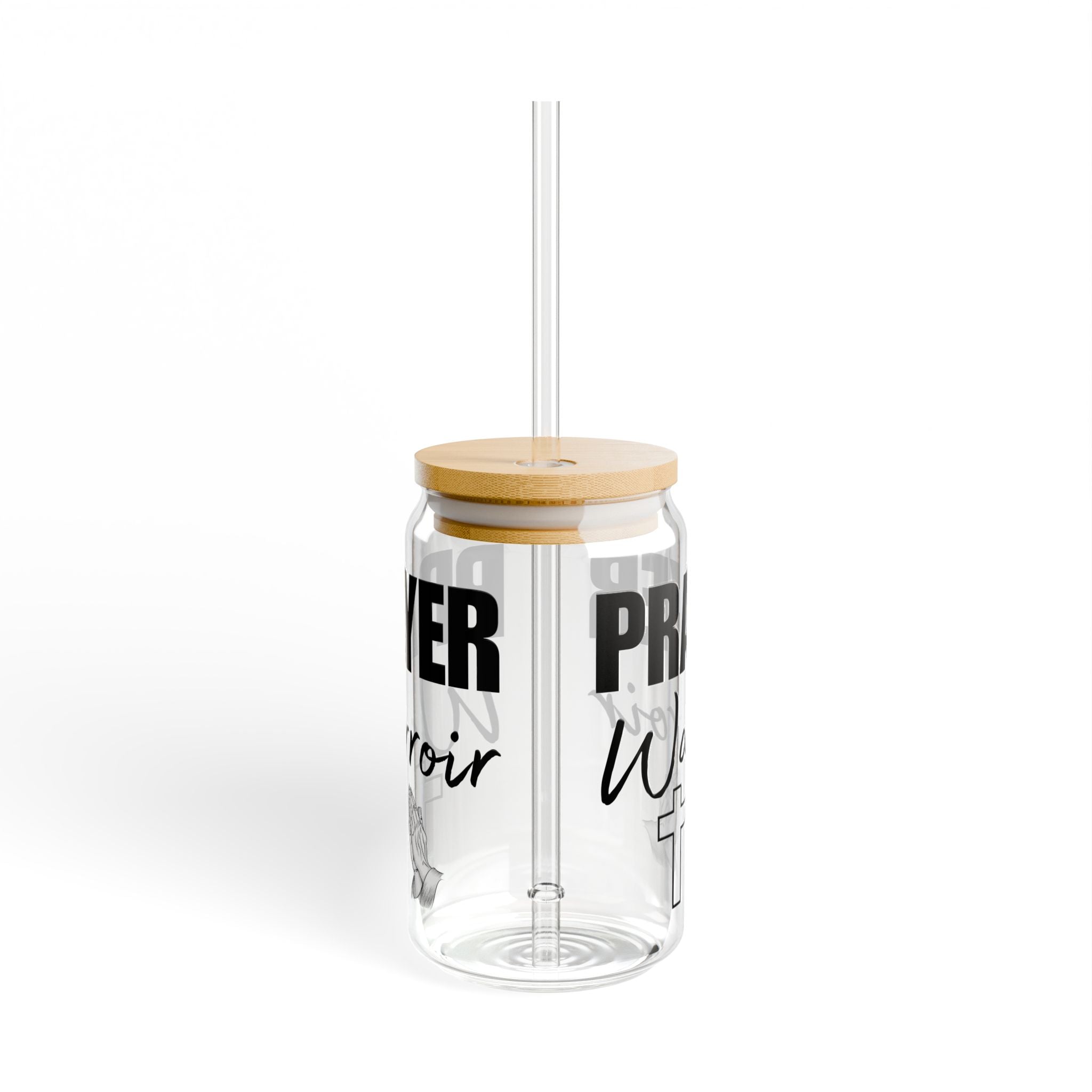 Prayer Warrior Sipper Glass, 16oz - Christian Gifts for Women Men - Faith Based Gifts