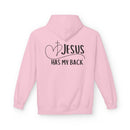 Jesus Has My Back Fleece Hoodie, Cozy Unisex Sweatshirt, Faith-Based Apparel, Perfect Gift for Christians
