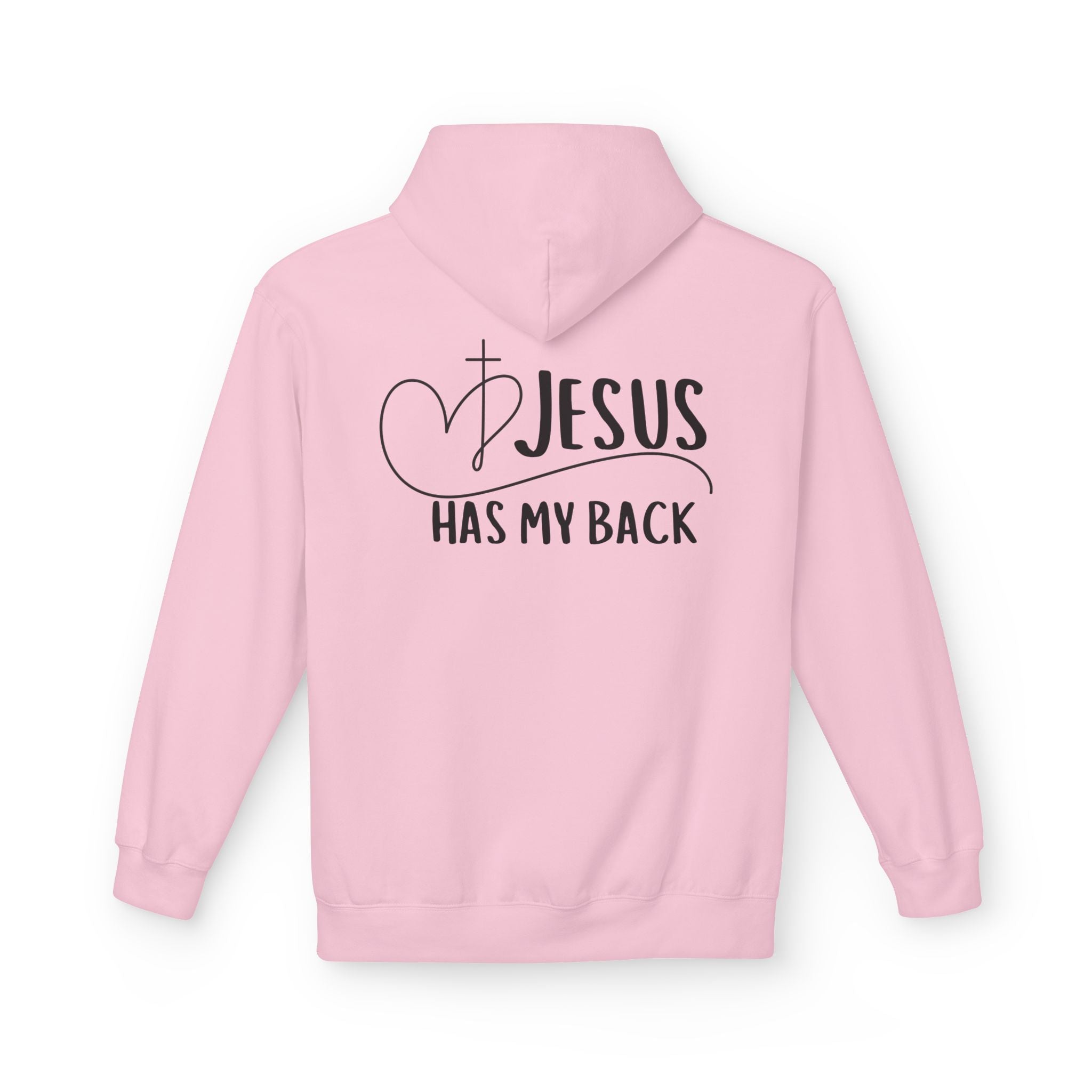 Jesus Has My Back Fleece Hoodie, Cozy Unisex Sweatshirt, Faith-Based Apparel, Perfect Gift for Christians