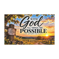 With God All Things Are Possible – Country Sunrise Christian Car Magnet