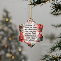 Ceramic Ornament — "They Shall Call His Name Emmanuel" Nativity Christmas Tree Decoration