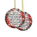Ceramic Ornament Isaiah 7:14, 2-Side Print, (1pc, 3pcs, 5pcs, 10pcs)