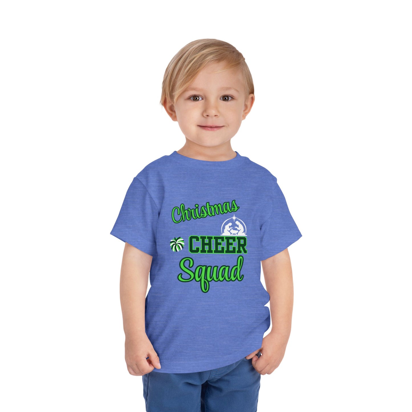 Christmas Cheer Squade Christian Christmas Shirt for Toddlers Short Sleeve Tee Christian Toddler Christmas Shirt