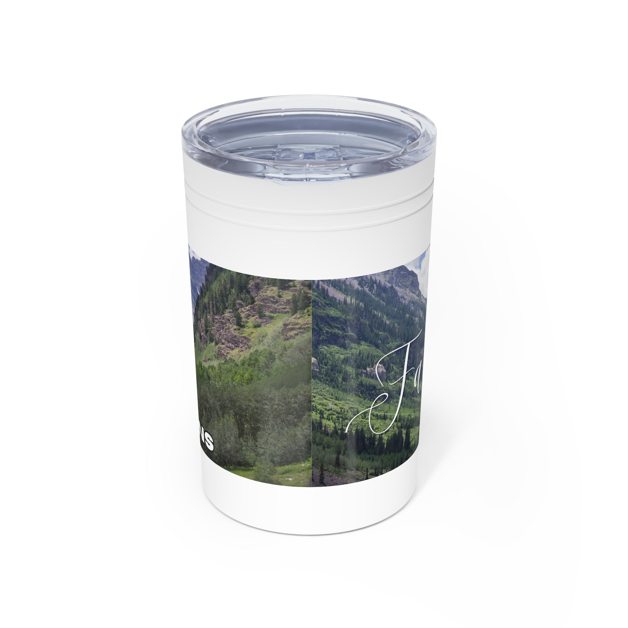 Faith Can Move Mountains Vacuum Insulated Tumbler | 11oz Travel Mug | Christian Gifts for Women Men | Faith Based Gifts