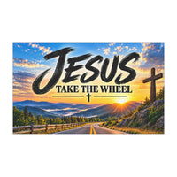 Jesus Take the Wheel – Mountain Sunrise Christian Car Magnet