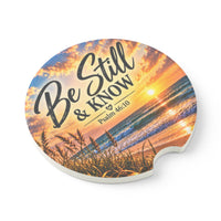 Be Still and Know Christian Soapstone Car Coaster