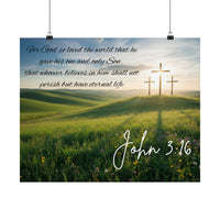 John 3:16 - Faith Wall Art - Matte Poster - Christian Gifts for Women Men